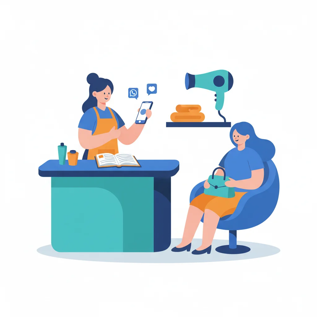 Peluquería recibiendo notificaciones de WhatsApp con reservas automáticas